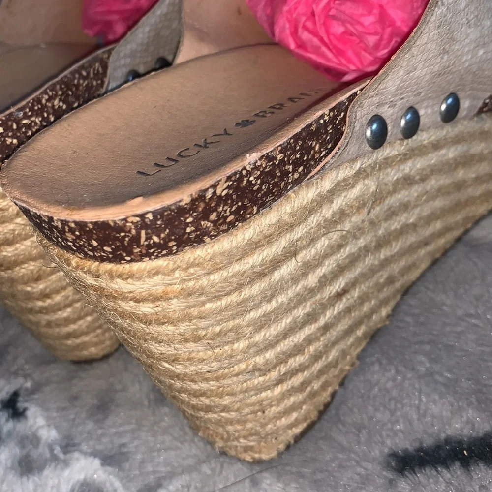 Lucky Brand Leather LK-Neeka Platform Wedge — 8